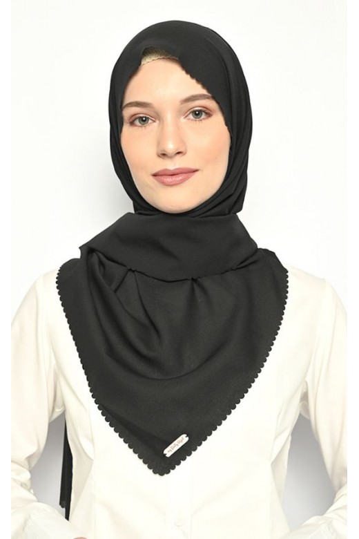 Sarita Pasmina Instan Lasercut Black
